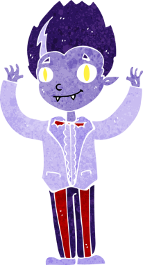 Bir insan tarafından çizilmiş vampir çocuk.