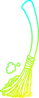 Bir insanın çizdiği cadılar bayramı süpürgesinin soğuk gradyan çizgisi.