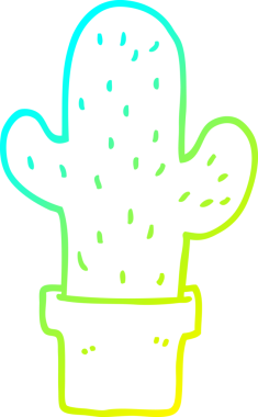 Bir insan tarafından çizilen kaktüsün soğuk gradyan çizgisi.