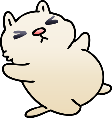 bir insan tarafından çizilmiş gölgelenmiş garip çizgi film kedisi.