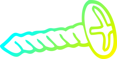 Bir insan tarafından çizilmiş pirinç bir vidanın soğuk eğimli çizgisi.