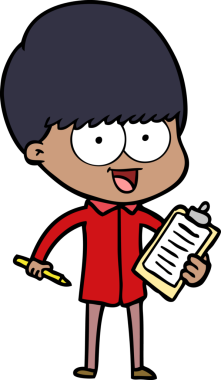 Bir insan tarafından çizilmiş mutlu çizgi film çocuğu.