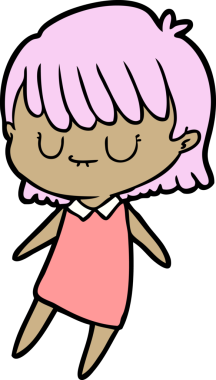 Bir insan tarafından çizilmiş karikatür kadın.