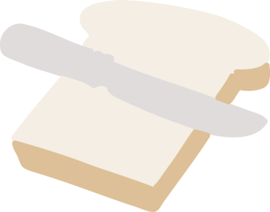 Bir insan tarafından çizilmiş mutlu bir tost parçası