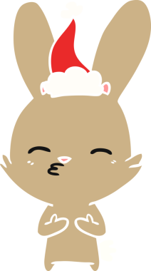 Bir insan tarafından çizilmiş Noel Baba şapkasının düz renkli çizimi.