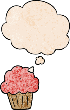 Bir insan tarafından çizilmiş grunge desenli düşünce baloncuklu çizgi film keki.