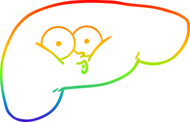 gökkuşağı gradyan çizimi bir insan tarafından çizilmiş karaciğerin ilginç çizimi