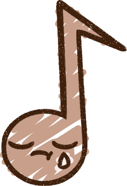 Bir insan tarafından çizilmiş Hüzünlü Müzikal Not Tebeşiri