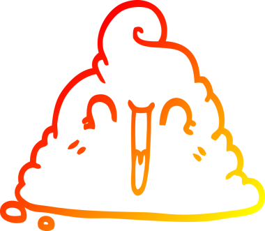 Bir insan tarafından çizilmiş bir çizgi film kakasının sıcak çizgi çizimi