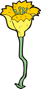 Bir insan tarafından çizilmiş karikatür çiçeği