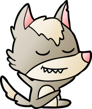 Bir insan tarafından çizilmiş dost canlısı bir kurt.