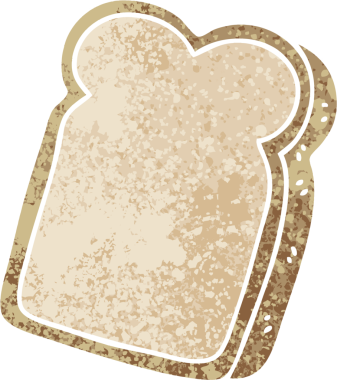 Retro illüstrasyon tarzı, bir insan tarafından çizilmiş bir ekmek dilimi.