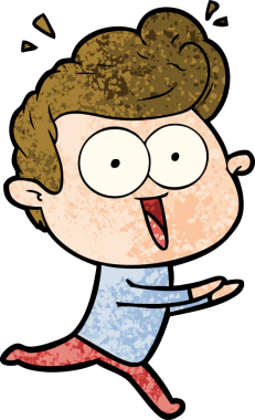 Bir insan tarafından çizilmiş çizgi film bakışlı adam.