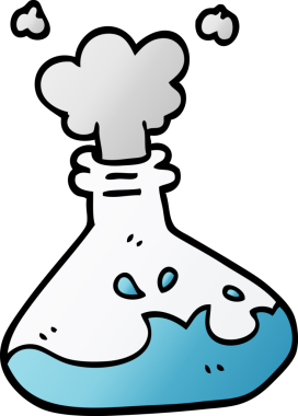 Bir insan tarafından çizilmiş karalama kimyasal şişeleri.