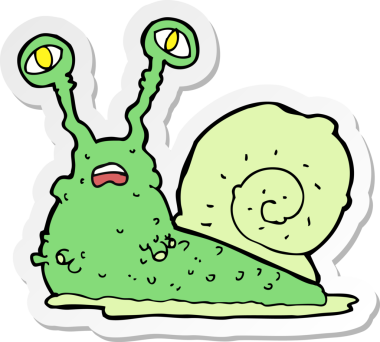 Bir insan tarafından çizilmiş bir salyangozun çıkartması.