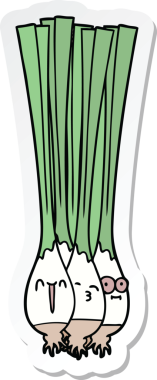 Bir insan tarafından çizilmiş taze soğan etiketi.