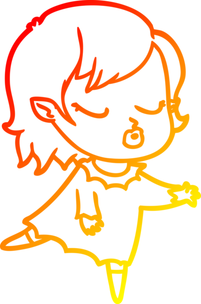 Bir insan tarafından çizilmiş sevimli bir vampir kız çizgi çizimi.