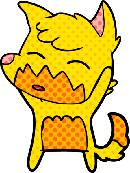 Bir insan tarafından çizilmiş tilki çizgi film karakteri