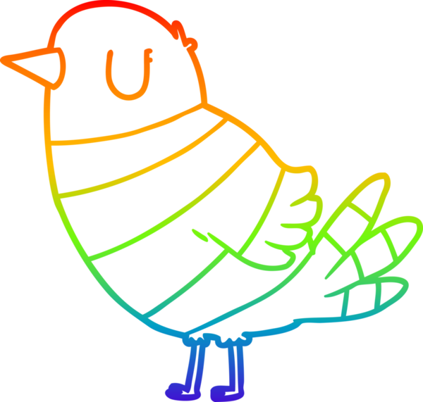 gökkuşağı gradyan çizimi Bir insan tarafından çizilmiş bir çizgi kuş