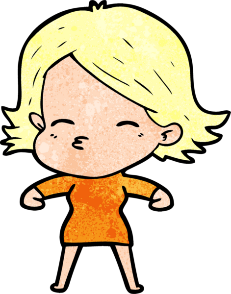 Bir insan tarafından çizilmiş karikatür kadın.