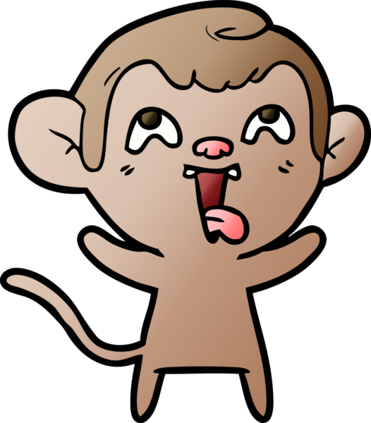 Bir insan tarafından çizilmiş çılgın çizgi film maymunu