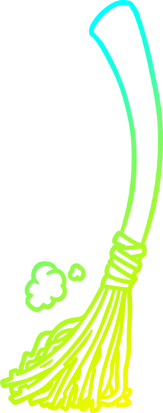 Bir insanın çizdiği cadılar bayramı süpürgesinin soğuk gradyan çizgisi.