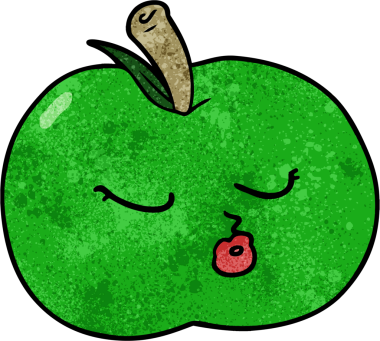 bir insan tarafından çizilmiş elma karikatürü
