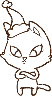 Noel Kedi Kömürü Bir insan tarafından çizilmiş