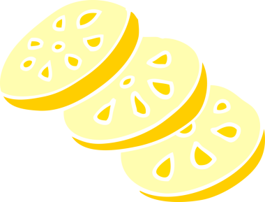 Bir insan tarafından çizilmiş karalama limon dilimleri.