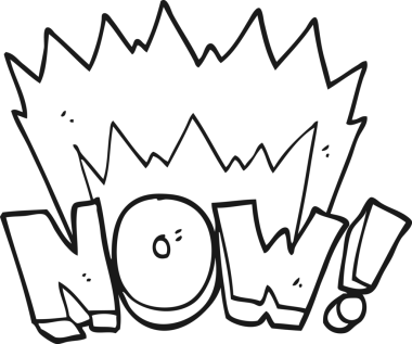 Şimdi bir insan tarafından çizilmiş siyah beyaz bir çizgi film.