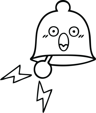 Bir insan tarafından çizilmiş zil karikatürü