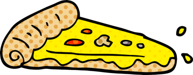 Bir insan tarafından çizilmiş karalama pizza dilimi.