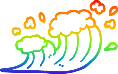 gökkuşağı gradyan çizgi çizimi bir insan tarafından çizilen bir karikatür dalgası