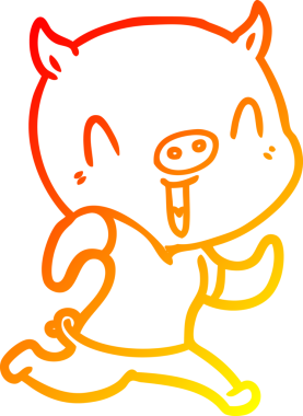 Bir insan tarafından çizilmiş mutlu çizgi film domuzu çizimi.