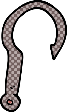 Bir insan tarafından çizilmiş karalama balık kancası.