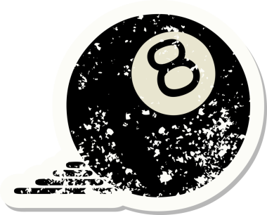 Bir insan tarafından çizilmiş geleneksel 8 top stili bir dövme.