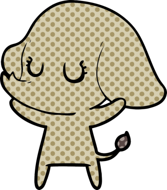 Bir insan tarafından çizilmiş şirin bir fil.