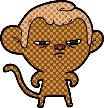 Bir insan tarafından çizilmiş çizgi maymun.