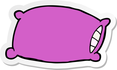 Bir insan tarafından çizilmiş karikatür yastığının çıkartması.