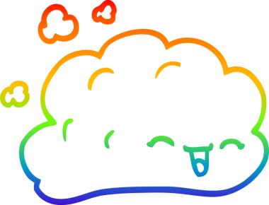 gökkuşağı gradyan çizgi çizimi bir insan tarafından çizilmiş gri duman