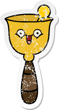 Bir insan tarafından çizilmiş şirin bir okul çanının sıkıntılı çıkartması.