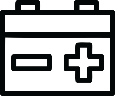 Bir insan tarafından çizilmiş endüstriyel pil simgesi