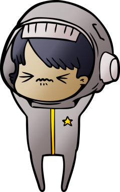 Bir insan tarafından çizilmiş astronot kadın.