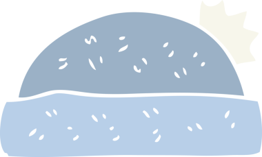 Bir insan tarafından çizilen kış şapkasının düz renk çizimi