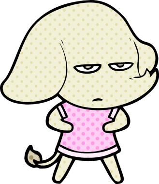 Bir insan tarafından çizilmiş kızgın bir fil.