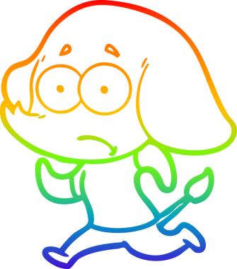 gökkuşağı gradyan çizgi çizimi bir insan tarafından çizilen kararsız fil.