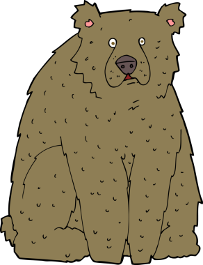 Bir insan tarafından çizilmiş komik ayı.