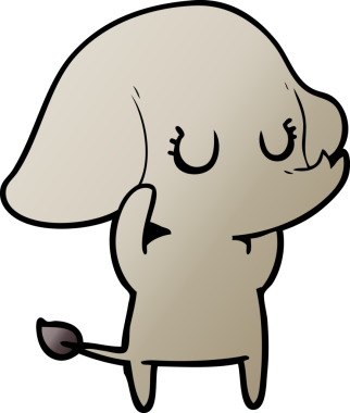 Bir insan tarafından çizilmiş şirin bir fil.