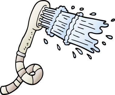 Bir insan tarafından çizilmiş vektör eğimli çizim karikatür duş başlığı