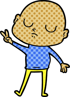 bir insan tarafından çizilmiş kel bir adam.